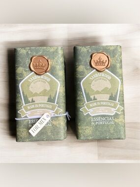 NEW Sandalwood Scented Soaps For Men 2-Pack Made In Portugal Set 4 Father's Day